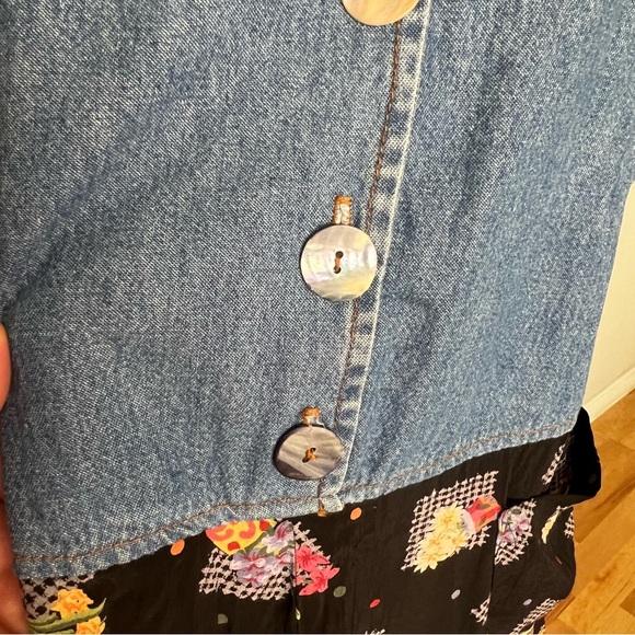 Vintage 90s Cottagecore Denim and Floral Dress by Loco Lindo - Picture 2 of 11